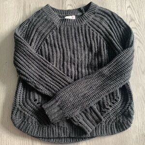 Gray Cable Knit Sweater